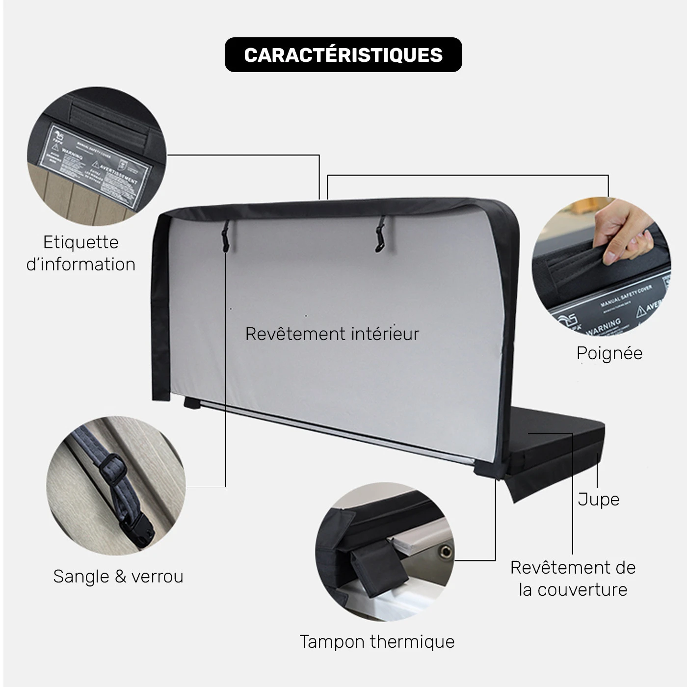 Couverture Pour Spa 213cm X 213cm R17,5cm 11 Couverture Pour Spa 213cm X 213cm R17,5cm – Image 11