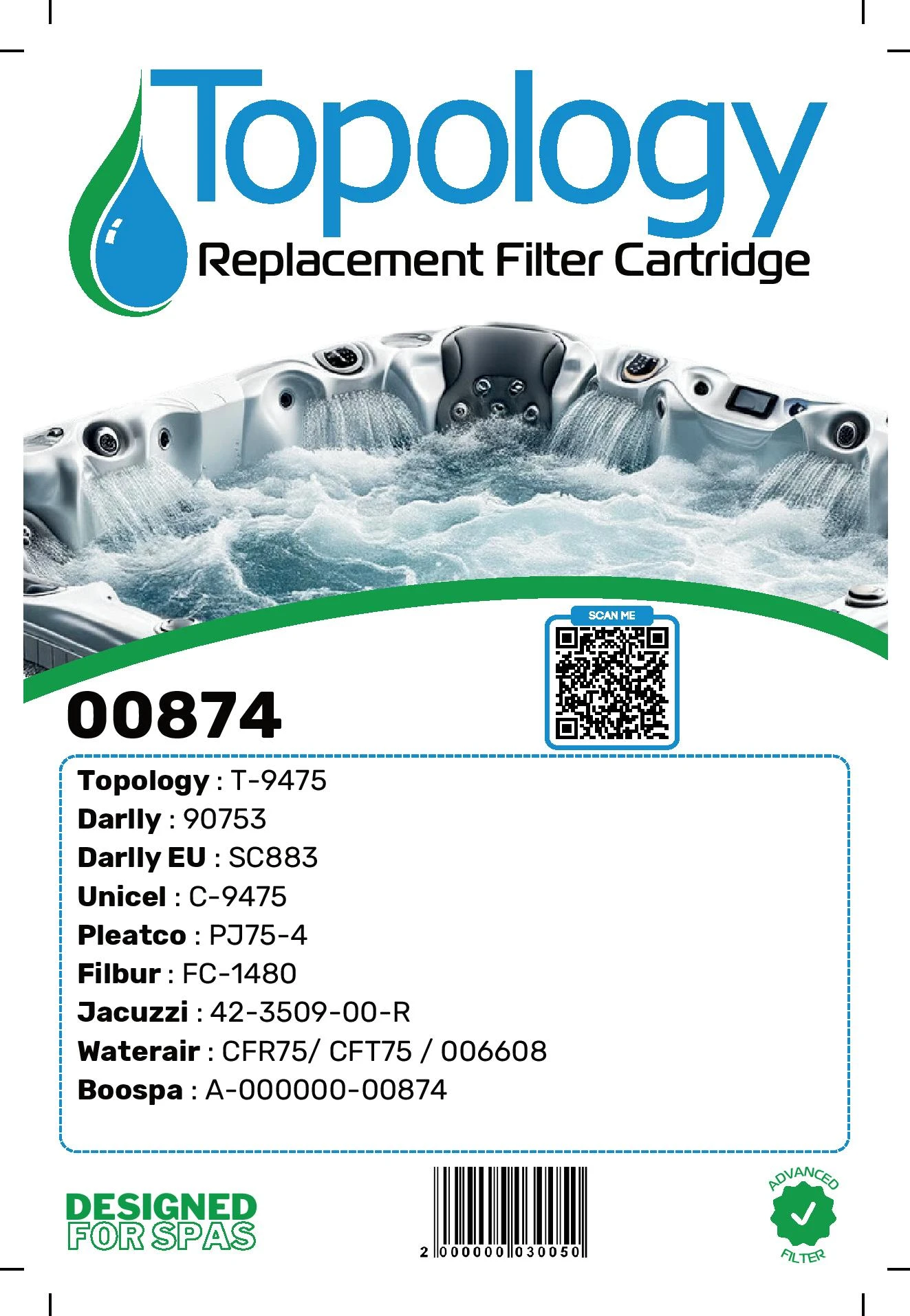 Filtre Spa (90753 / C-9475 / PJ75-4 / FC-1480) 4 Filtre Spa (90753 / C-9475 / PJ75-4 / FC-1480) – Image 2