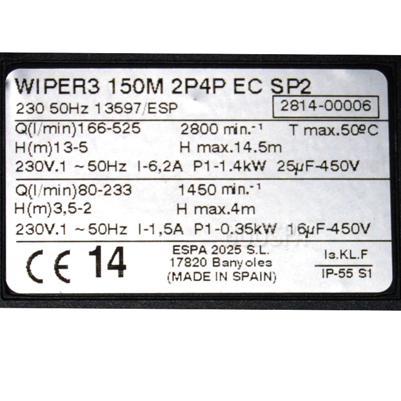 Pompe Bi-vitesse WIPER3 150M 2P4P - 1.5HP 5 Pompe Bi-vitesse WIPER3 150M 2P4P - 1.5HP – Image 3