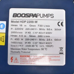 Pompe De Massage HDP2200WII - 3.0HP - 2200W - Bi-vitesse -BOOSPA BOUTIQUE pompe de massage hdp2200wii 30hp 2200w bi vitesse 3