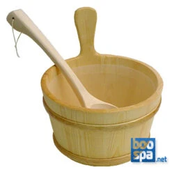 Seau Bois + Louche Pour Sauna