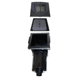 Skimmer Complet Black Façade Avec Grille Style Carbone