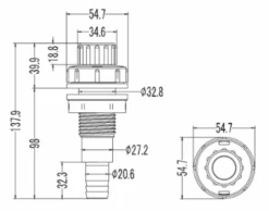 Vanne De Vidange 3/4'' (27mm) à Bague Rotative -BOOSPA BOUTIQUE vanne de vidange 3 4 27mm a bague rotative
